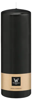 Produktbild von Zylinderkerze/Stumpenkerze - schwarz - 20 x 7 cm - 103 Brennstunden