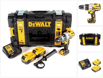 Obrázek produktu pro Akumulátorová příklepová vrtačka DeWalt DCD 996 P2 18V 95Nm bez kartáčů + 2x akumulátor 5,0Ah + nabíječka + odolný box