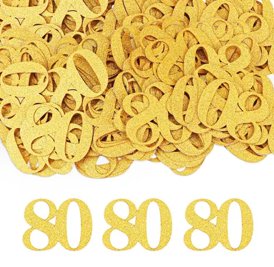 Productafbeelding van Confetti voor 80e Verjaardag - 100 Stuks Gouden Tafeldecoratie