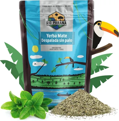 Produktbild von Rio Parana - Mate Tee Despalada Sin Palo 500g - 100% Blätter Ohne Stängel, Luftgetrocknet - Yerba Argentinien - Mindestens 1 Jahr Gereift
