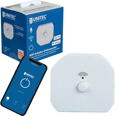 Produktbild von Unitec WLAN Smart Schalter Einbaumodul WiFi Lichtschalter für Alexa Google Tuya
