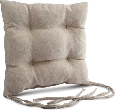Mg Design polštář na židli 40x40 cm béžový - polštář na židli s popruhy, prošívaný polštář, podlahový polštář - sedák na zahradní židli, pro vnitřní i venkovní použití