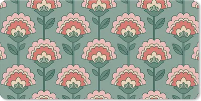 Produktbild von MuchoWow® Schreibtischunterlage Blumen - Retro - Muster 80x40 cm - XXL Mauspad - Gaming Mauspad