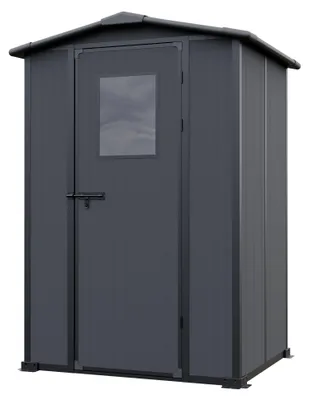 Immagine prodotto di GFP Primeyard Casetta da giardino in plastica 129x103x196 cm Armadio da esterno per attrezzi antracite