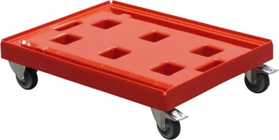 Produktbild von Transportroller Gigant in Rot Typ A-F - 2 Bock- und 2 Lenkrollen mit Feststellbremse : rot Farbe: rot