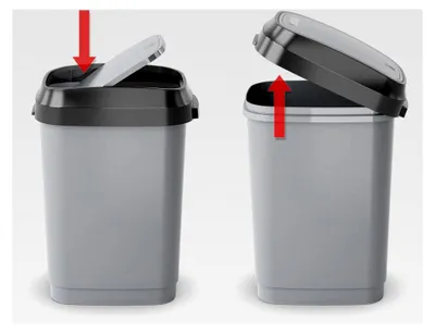 Produktbild von Abfallbehälter aus Kunststoff, grau/anthrazit, 25 Liter