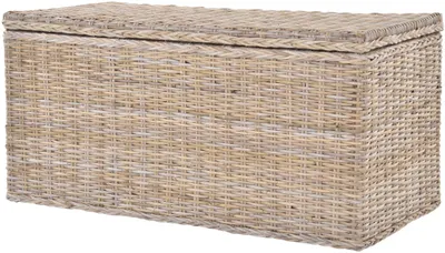 Produktbild von KRINES HOME Truhe / Wäschetruhe aus Rattan (Natur Grau, Groß)