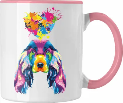Produktbild von Trendation - Cocker Spaniel Herz Farbe Besitzer Tasse Geschenk Lustiger Spruch Geschenkidee Cocker Spaniel Liebhaber (Rosa)