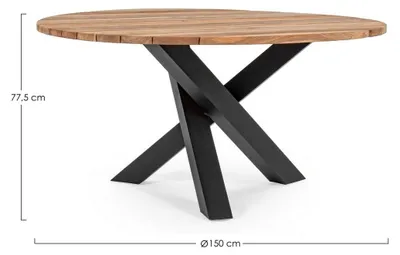 Produktbild von Bizzotto Brandon Tisch Teak/Aluminium Schwarz