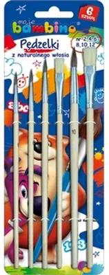 Imagen del producto de Juego de 6 pinceles escolares Bamino, de diferentes tamaños