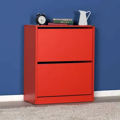 Image de Skye Decor, Shc-520-Kk-1, meuble à chaussures, rouge, 100 % PANNEAUX ESPAGNOLS MÉLAMINÉS, 73 x 26 x 84 cm