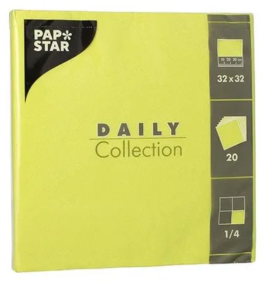 Produktbild von Servietten "DAILY Collection" 1/4-Falz 32 cm x 32 cm limonengrün