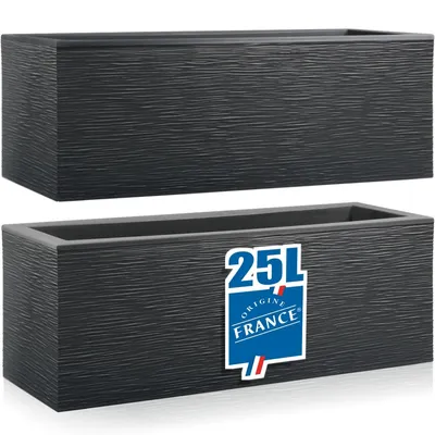Produktbild von 2X Pflanzkübel XL Balkonkasten 59cm Blumenkasten 25L für Terrasse & Balkon Blumentopf Pflanztopf