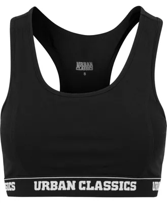 Produktbild von Urban Classics Ladies - SPORTS LOGO BRA schwarz - XL