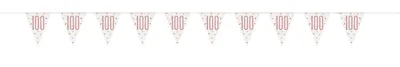 Produktbild von Dekorative Wimpelkette für den 100. Geburtstag oder Jubiläum, Roségold, 274 cm
