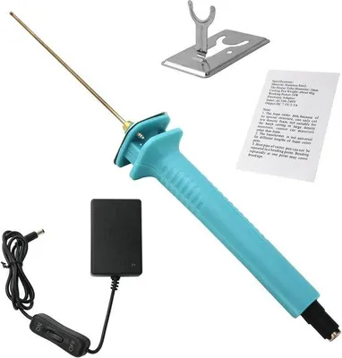 Immagine prodotto di Taglierina elettrica per schiuma espansa - Taglierina a filo caldo da 10 cm con supporto e adattatore - Ideale per lavori manuali e progetti creativi
