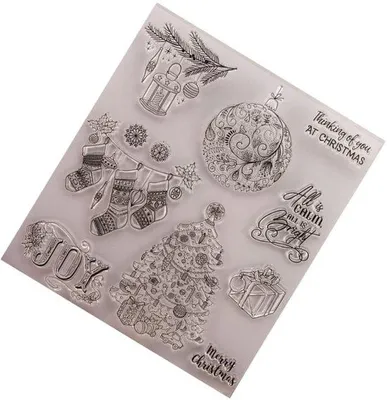 Produktbild von Acrylstempel für Weihnachtskarten - kreatives Basteln - 1 Stück