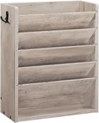 Produktbild von Unyqoos Wandgemonteerte Dokumentenhalter aus Holz mit 6 Fächern für das Home Office