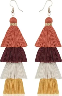 Produktbild von Quasten Ohrringe in Orange – Farbige Statement-Accessoires für jeden Anlass KP32608