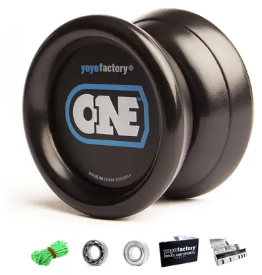 Image de Yoyo - Modèle "One" de Yoyofactory (avec 2 roulements) - Yoyo pour débutants et utilisateurs confirmés / Couleur : noir.