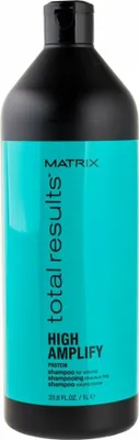 A bottle of Matrix Total Results High Amplify Shampoo.