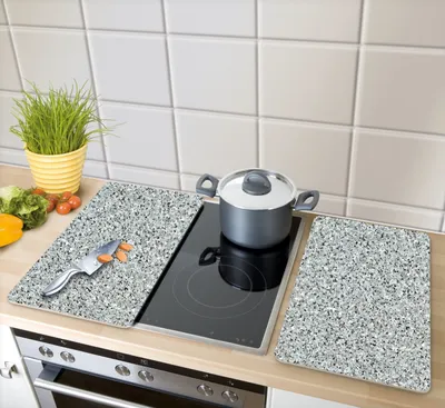 Obrázek produktu pro Skleněné ochranné desky GRANIT pro sporák — 2 kusy, WENKO