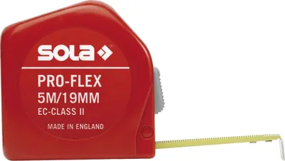 Produktbild von SOLA Pro-Flex Roll-Maßband Rollmeter 5m mit EG-Prüfzeichen-Genauigkeit 2 rot