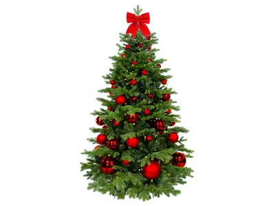 Produktbild von Geschmückter künstlicher Weihnachtsbaum mit 73 Ornamenten RED CHRISTMAS II 180 cm Baum mit Ständer und Weihnachtsornamenten