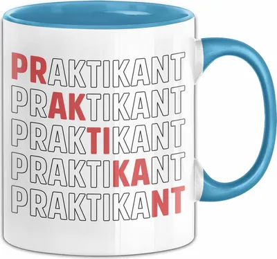 Produktbild von Praktikant Tasse Geschenk Kaffee-Becher Lustiger Spruch  (Blau)
