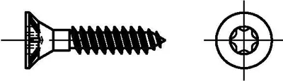 Produktbild von Spanplattenschraube Dresselhaus JD-79 mit Torx Antrieb gelb verzinkt 3,0 x 20 mm 1000 Stück