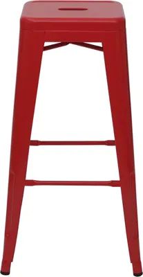 Produktbild von 4er-Set Barhocker HWC-A73, Barstuhl Tresenhocker, Metall Industriedesign stapelbar  rot