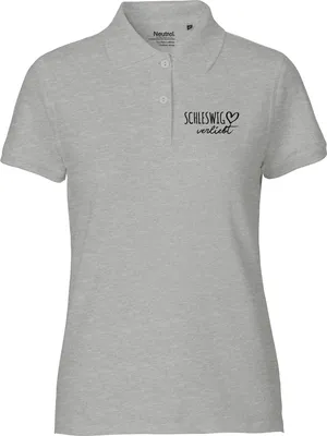 Produktbild von Huuraa Damen Polo Shirt Schleswig verliebt XXL Sport Grey Bio Baumwolle Fairtrade Poloshirt Geschenkidee