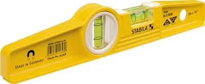 Produktbild von Stabila 17832, Torpedo-Level, 0,25 m, Gelb, 0,5 mm/m, Aluminium