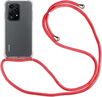 Produktbild von Handykette für Honor 200 Lite Handyhülle mit Band Case Hülle mit Kordel Handy Tasche in Rot