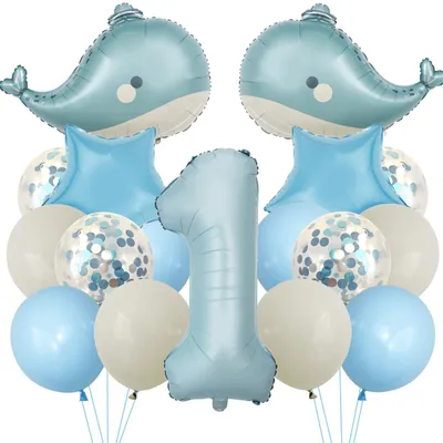 19-teilige Walvis-Ballon-Set für den 1. Geburtstag