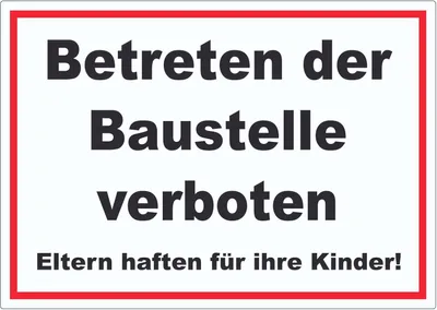 Produktbild von Betreten der Baustelle Schild schwarz-weiß-rot A2 (420x594mm)