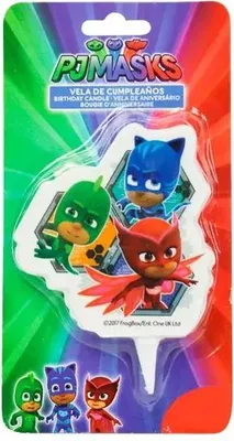 Immagine prodotto di PJ Masks candela decorazione torta prodotto in licenza colorato 7,5 cm