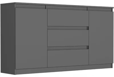 Obrázek produktu pro Komoda 140 cm zásuvky dveře skříňka FRAMIRE R-140-S3 antracit