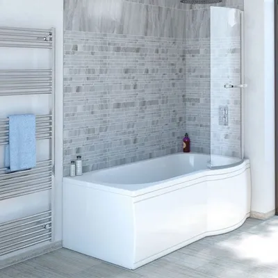 Produktbild von Raumspar Badewanne Skali mit Duschzone 167,5x85/75cm rechts weiß Komplett-Set