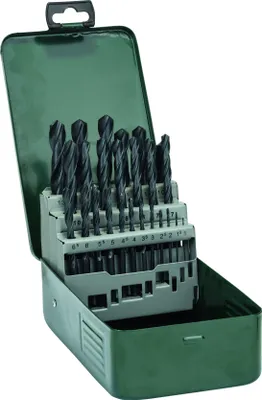 Produktbild von Metallbohrer-Set HSS-R, 25-teilig, 1 - 13 mm, Metallkassette