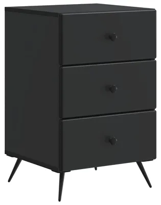 Image de vidaXL Table de chevet noire 43 x 41 x 66,5 cm en aggloméré