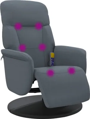 Immagine prodotto di Poltrona Reclinante Massaggio Poggiapiedi Grigio Scuro Velluto