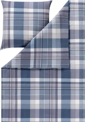 Zdjęcie produktu dla Estella przytulna pościel flanelowa 155x220 Ambros navy check jasnoniebieski 4473-655