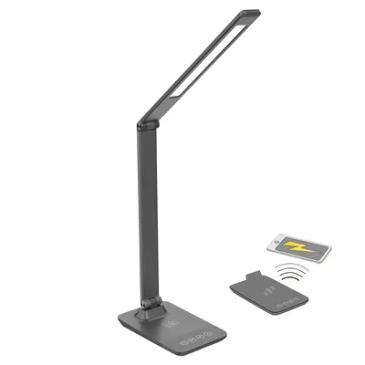 Obrázek produktu pro Solight LED stolní lampa 10W s bezdrátovým nabíjením, šedá WO55-G