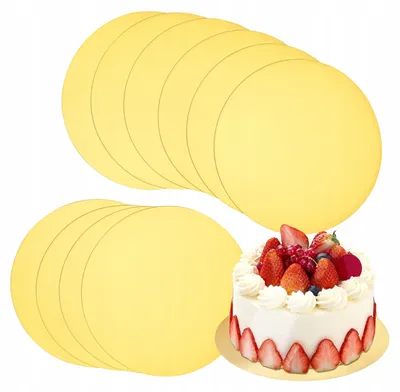 Obrázek produktu pro Elhandel Podložka pod dort 18 cm kulatá zlatá 10 ks