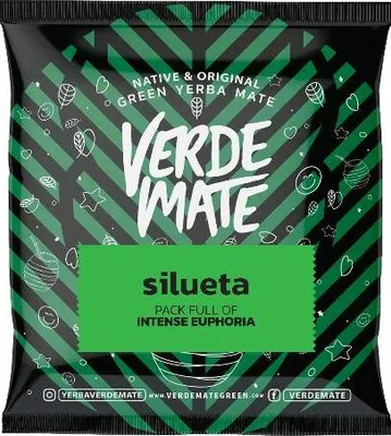 Produktbild von Verde Mate - Mate Tee Probe Silueta 50g - Dicke Blätter 5mm - Mit Grüner Tee, Minze, Zitronengras - Luftgetrocknet, Mild - Yerba Mate Brasilien