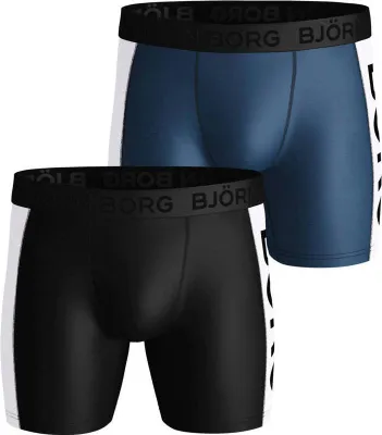 Produktbild von Björn Borg - Herren - Sport-Boxershorts, 2er-Pack - Blau/Schwarz - Gr. S