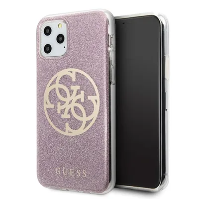 Produktbild von Guess Hüllen Schutzhülle Guess 4G Circle Glitter iPhone 11 Pro Max rosa