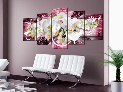 Produktbild von Akustikbild Blumen 200x100 cm Bilder Akustikschaum Hochleistungsschallabsorber Schallschutz Leinwand 5 tlg Wandbild Raumakustik Schalldämmung 020110-113