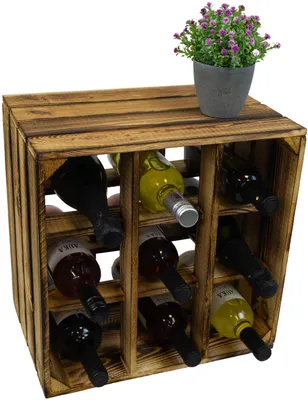 Produktbild von Weinregal 9er geflammt (auch für große Flaschen)